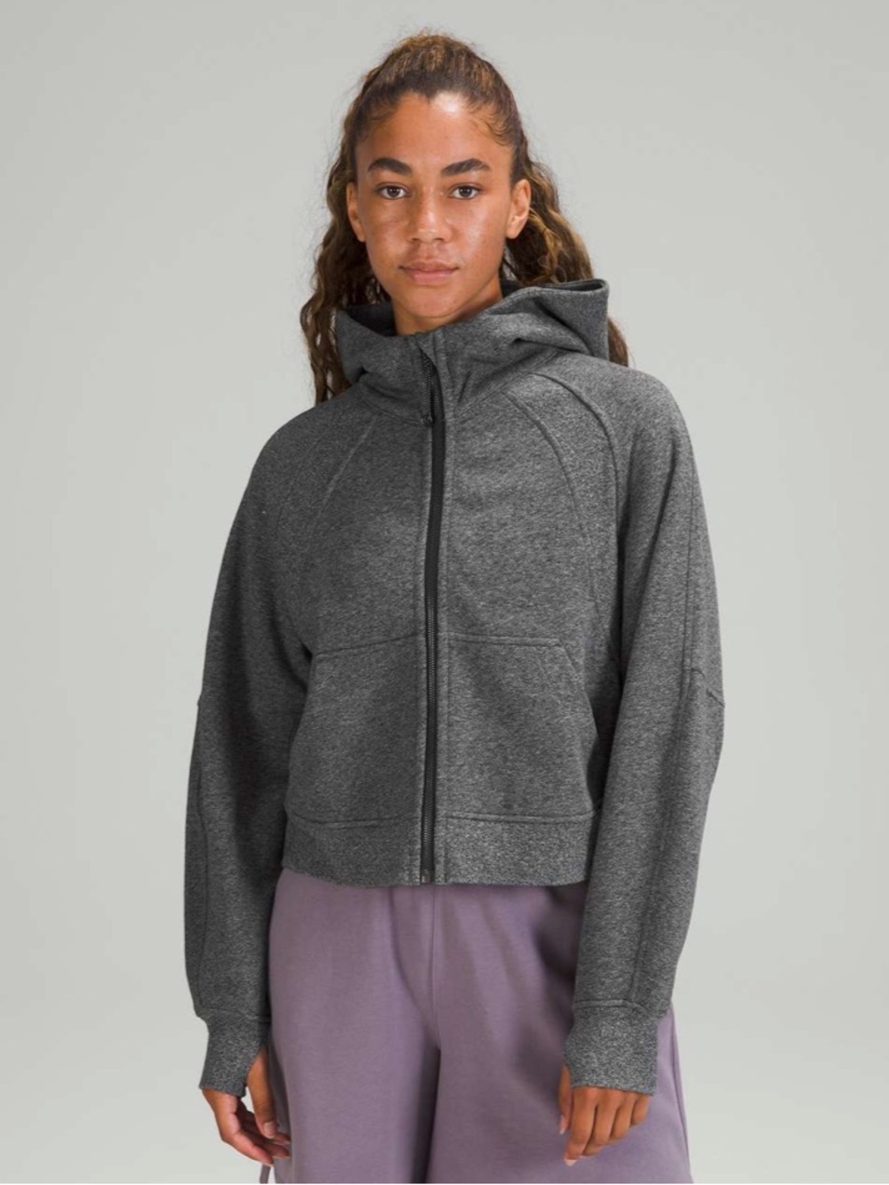 Lululemon Scuba Oversized Full Zip
Heathered Speckled Black